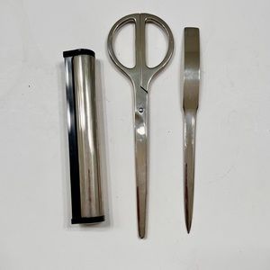 Vintage LERCHE Desk 3 Pc Set Scissor‎ Letter Opener - Made in Solingen Germany